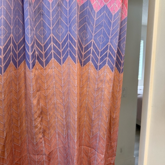 Nomad Morgan Carper Chevron Purple Slip Dress Sz Large Anthropologie Dainty - Picture 5 of 11